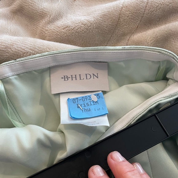 Anthropologie BHLDN Avianna Stretch Satin Strapless Side-Slit Maxi Dress size 8 - Picture 8 of 12